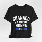 Camiseta Guanaco y a Mucha Honra 503 | Playera Orgullo Salvadoreño Negra
