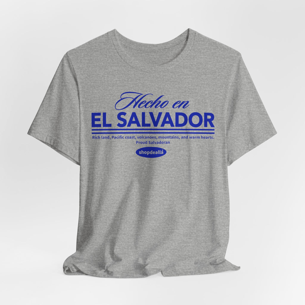 Camiseta Hecho en El Salvador | Playera Proud Salvadoran Azul
