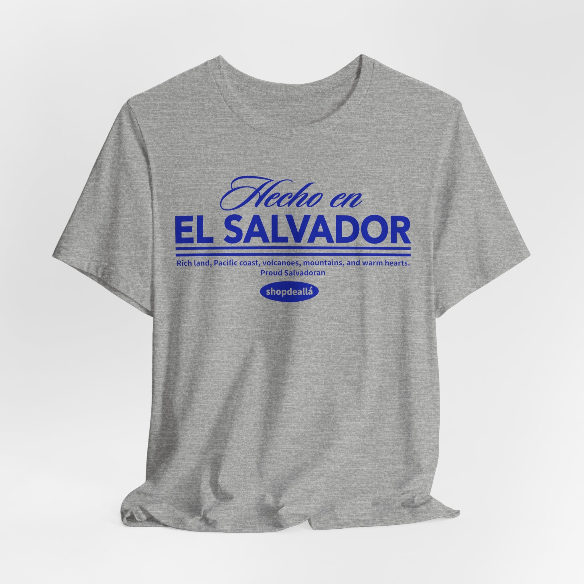 Camiseta Hecho en El Salvador | Playera Proud Salvadoran Azul