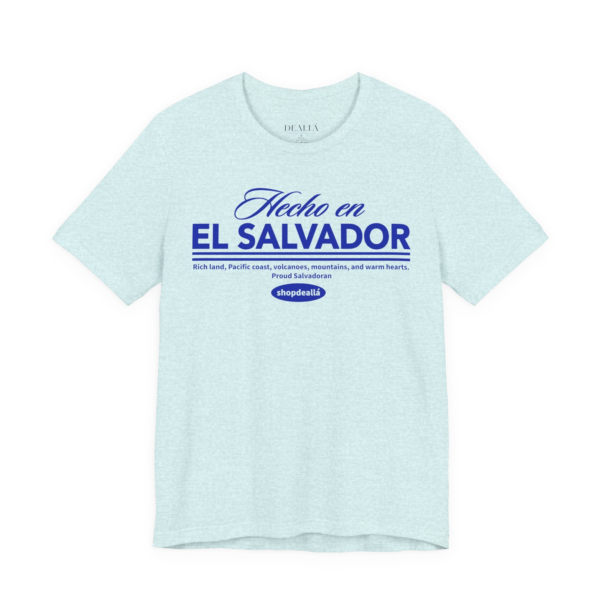 Camiseta Hecho en El Salvador | Playera Proud Salvadoran Azul