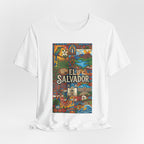 Camiseta El Salvador Mosaico Cultural | Playera Colorida Íconos y Tradiciones