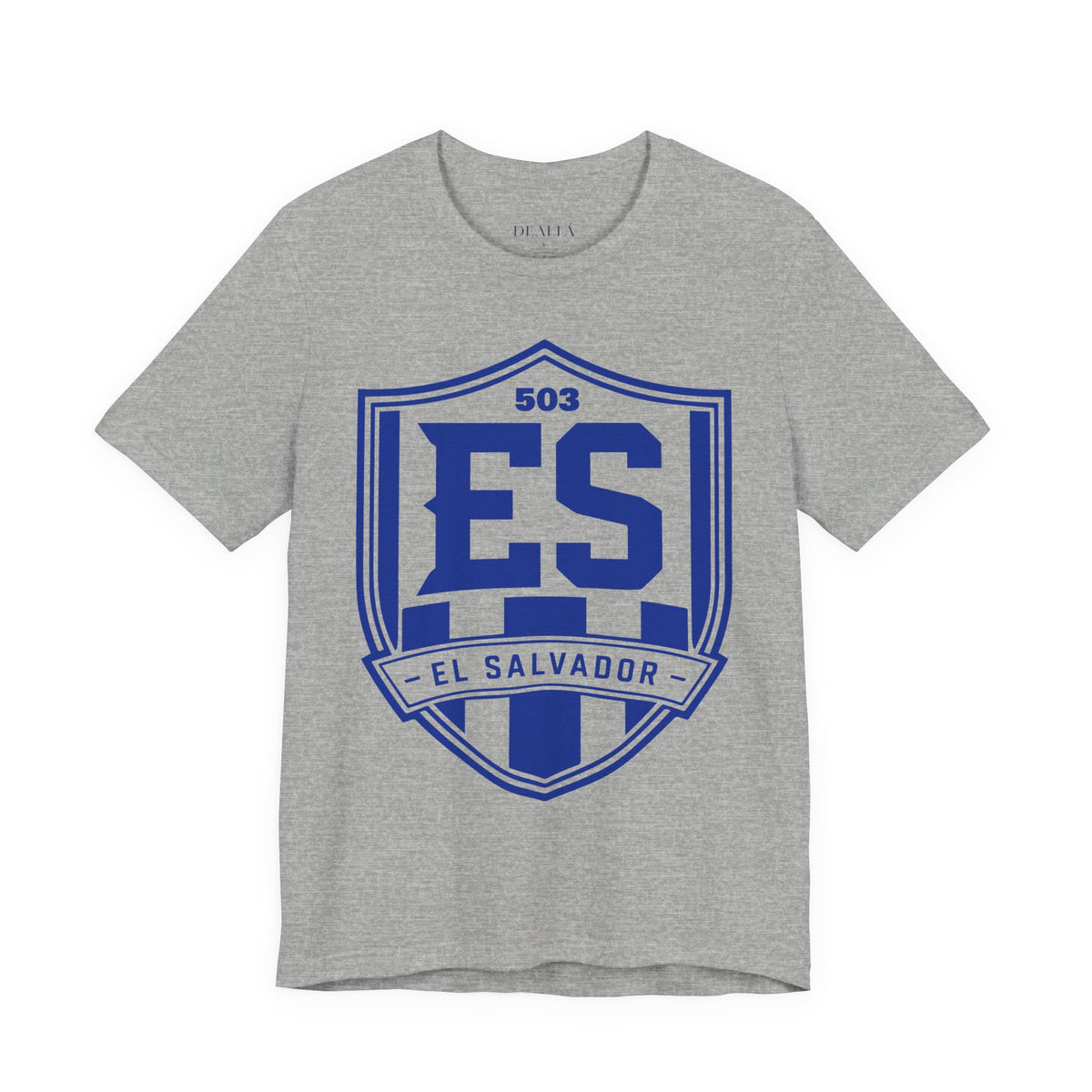 Camiseta Escudo El Salvador 503 | Playera Estilo Futbolero Azul y Blanco