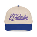 Gorra El Salvador Bordada | Cachucha Trucker Beige y Azul Salvadoreña