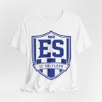 Camiseta Escudo El Salvador 503 | Playera Estilo Futbolero Azul y Blanco