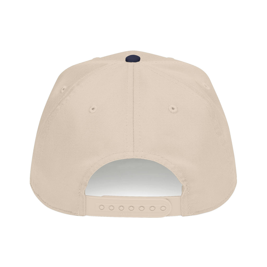 Gorra El Salvador Bordada | Cachucha Trucker Beige y Azul Salvadoreña