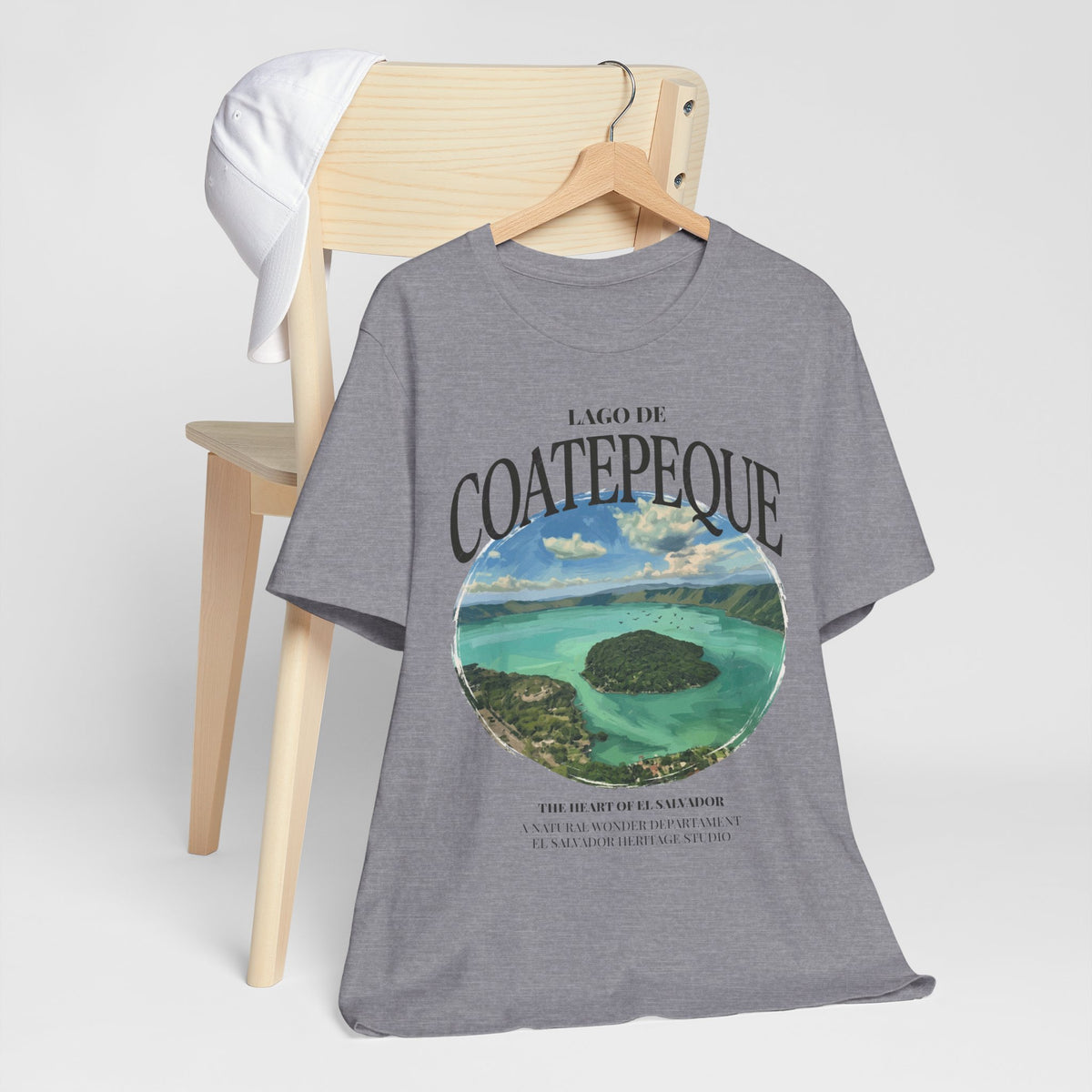 Camiseta Lago de Coatepeque El Salvador | Playera Vintage Corazón de El Salvador | Regalo Salvadoreño