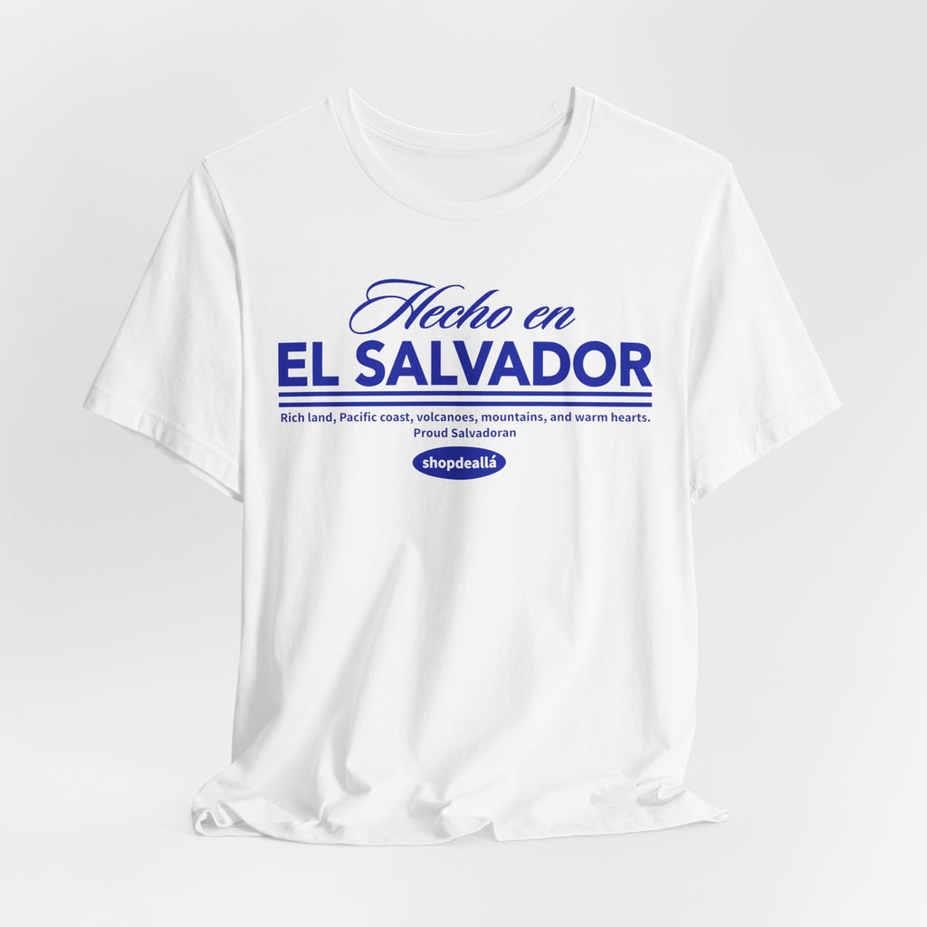 Camiseta Hecho en El Salvador | Playera Proud Salvadoran Azul