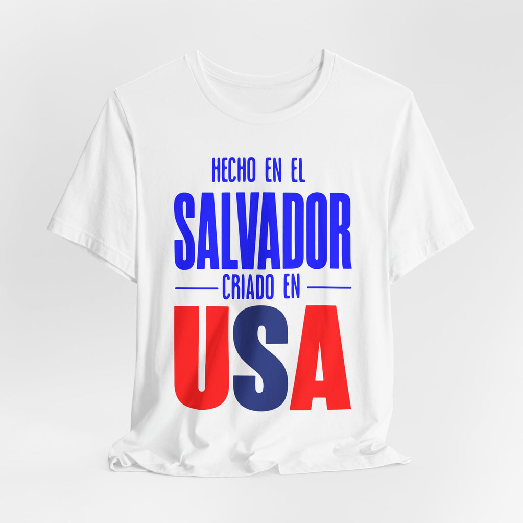 Camiseta Hecho en El Salvador Criado en USA | Playera Orgullo Salvadoreño