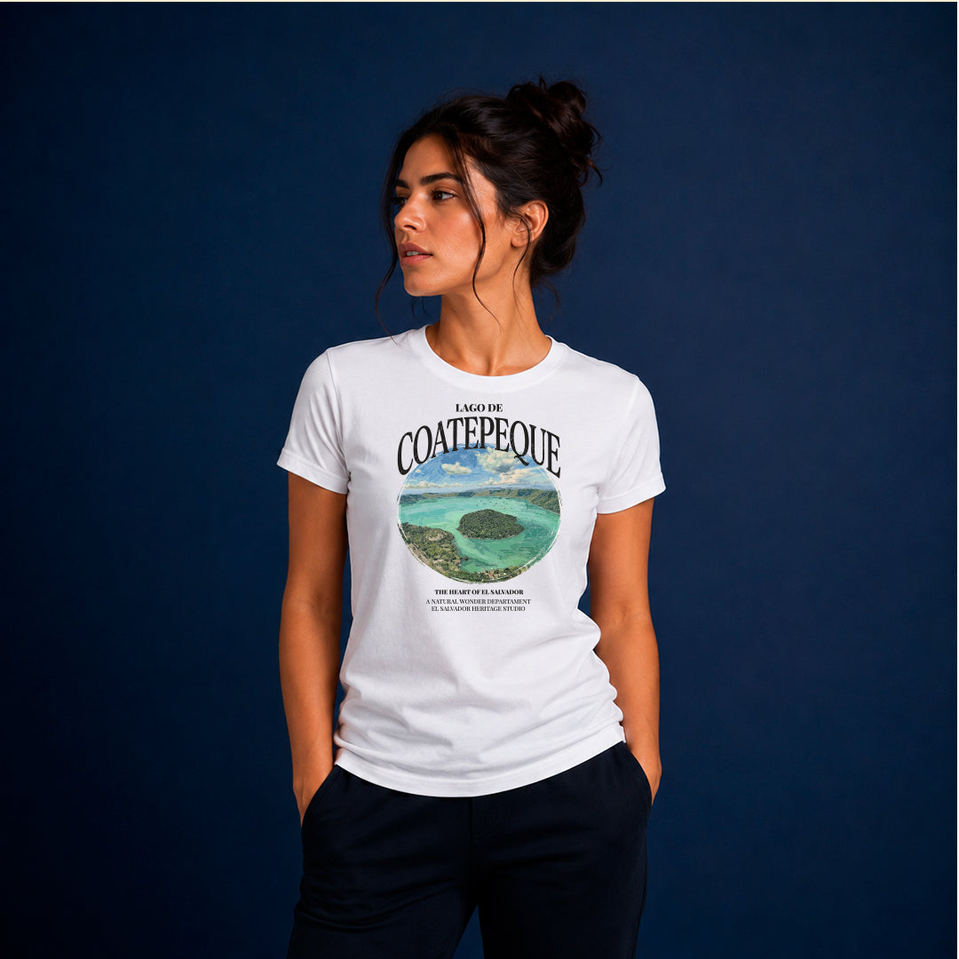 Camiseta Lago de Coatepeque El Salvador | Playera Vintage Corazón de El Salvador | Regalo Salvadoreño