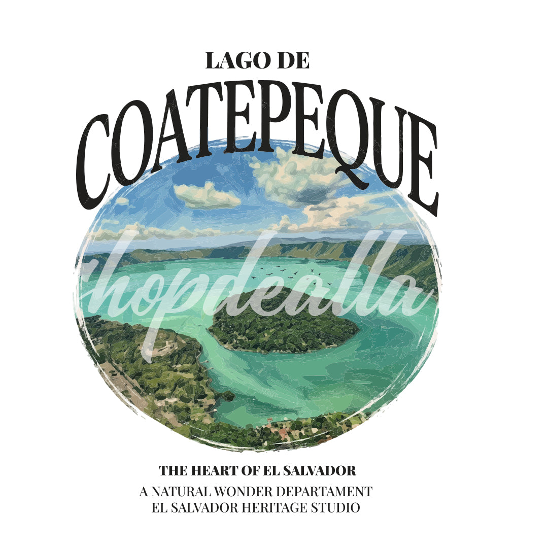 Camiseta Lago de Coatepeque El Salvador | Playera Vintage Corazón de El Salvador | Regalo Salvadoreño