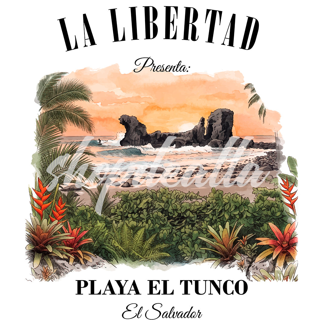Camiseta Playa El Tunco La Libertad El Salvador | Playera Vintage Surf | Regalo Salvadoreño