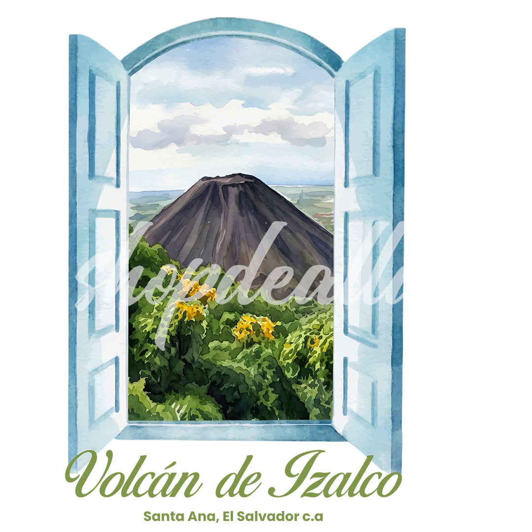 Camiseta Volcán de Izalco Santa Ana El Salvador | Diseño Frente y Espalda