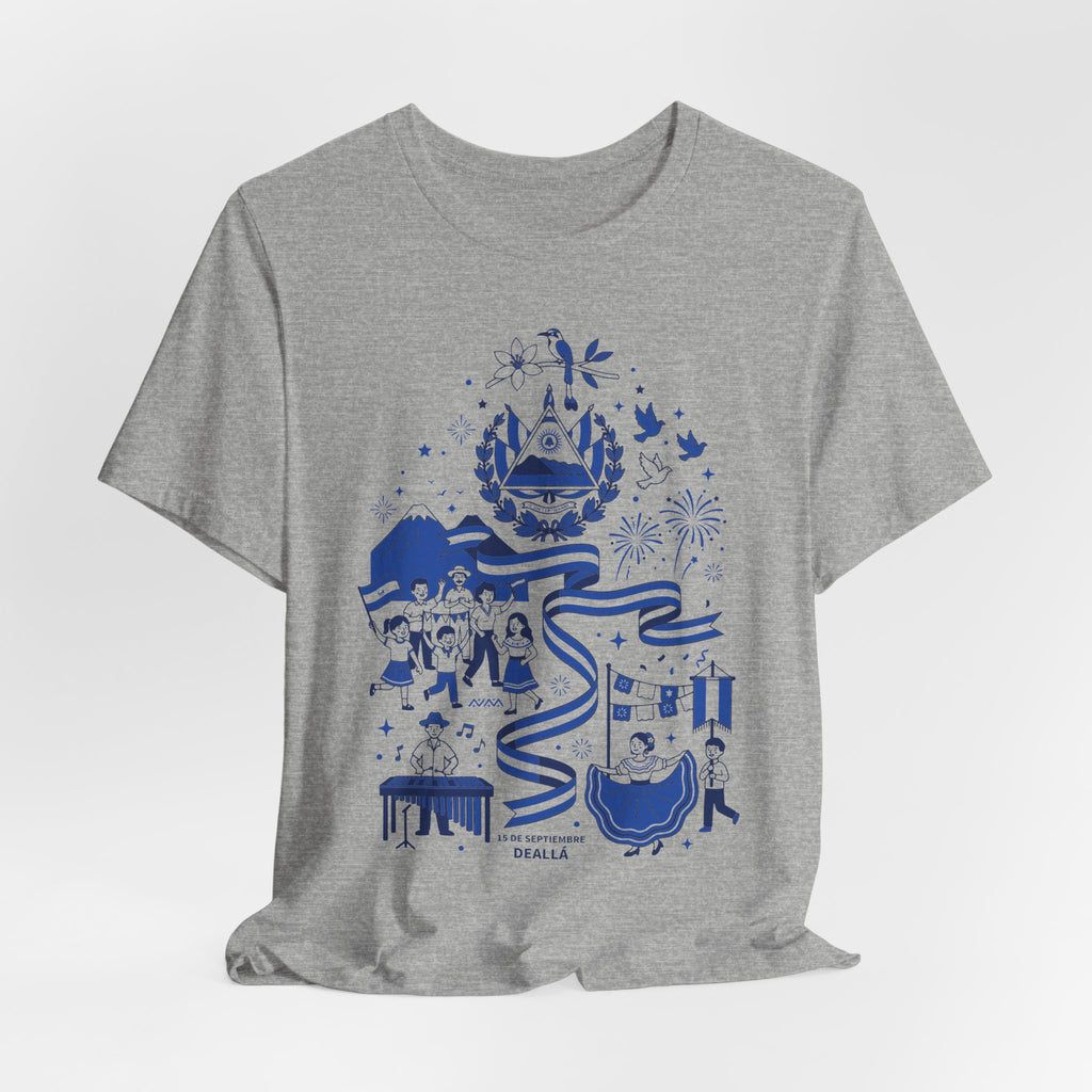 Camiseta El Salvador Fiestas Patrias | Playera Cultura y Tradición Azul y Blanco
