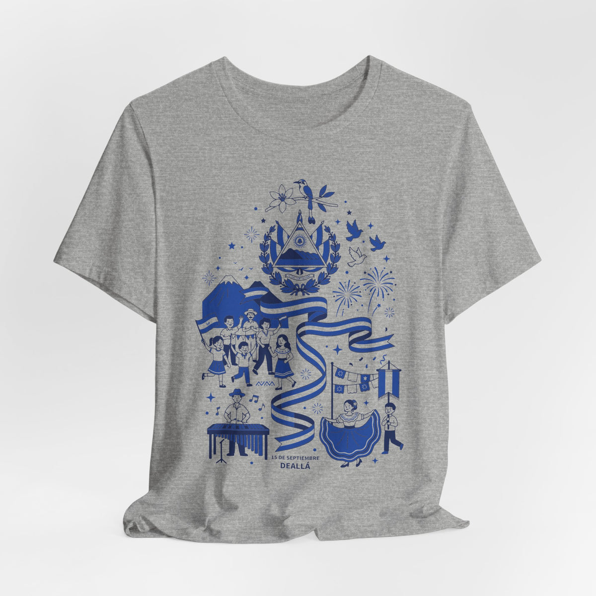 Camiseta El Salvador Fiestas Patrias | Playera Cultura y Tradición Azul y Blanco
