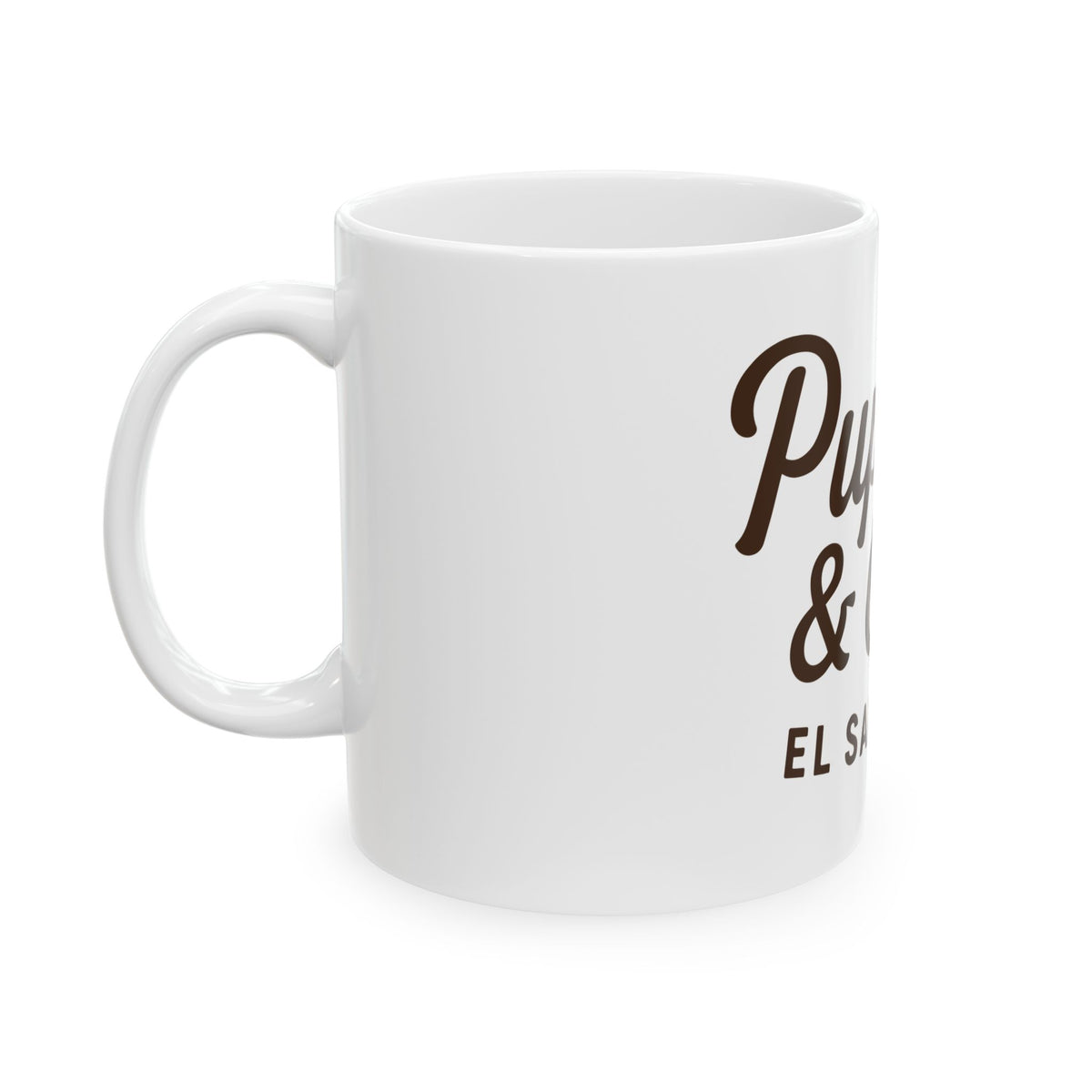 Taza Pupusas & Café El Salvador | Mug Tipografía Vintage Salvadoreña