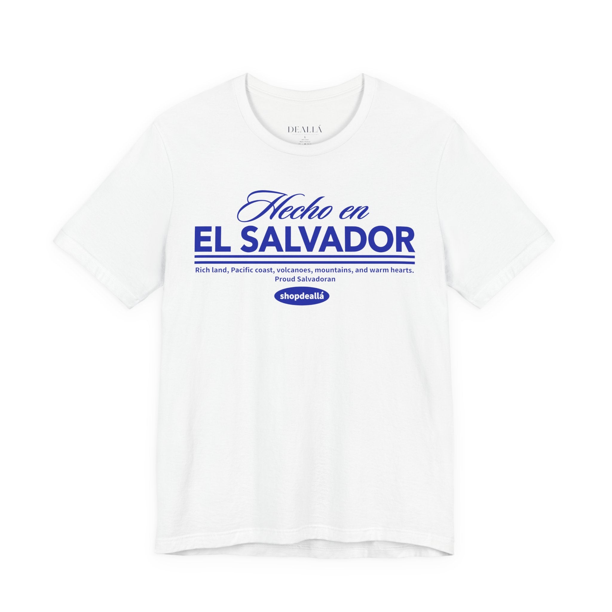 Camiseta Hecho en El Salvador | Playera Proud Salvadoran Azul