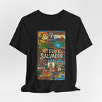 Camiseta El Salvador Mosaico Cultural | Playera Colorida Íconos y Tradiciones