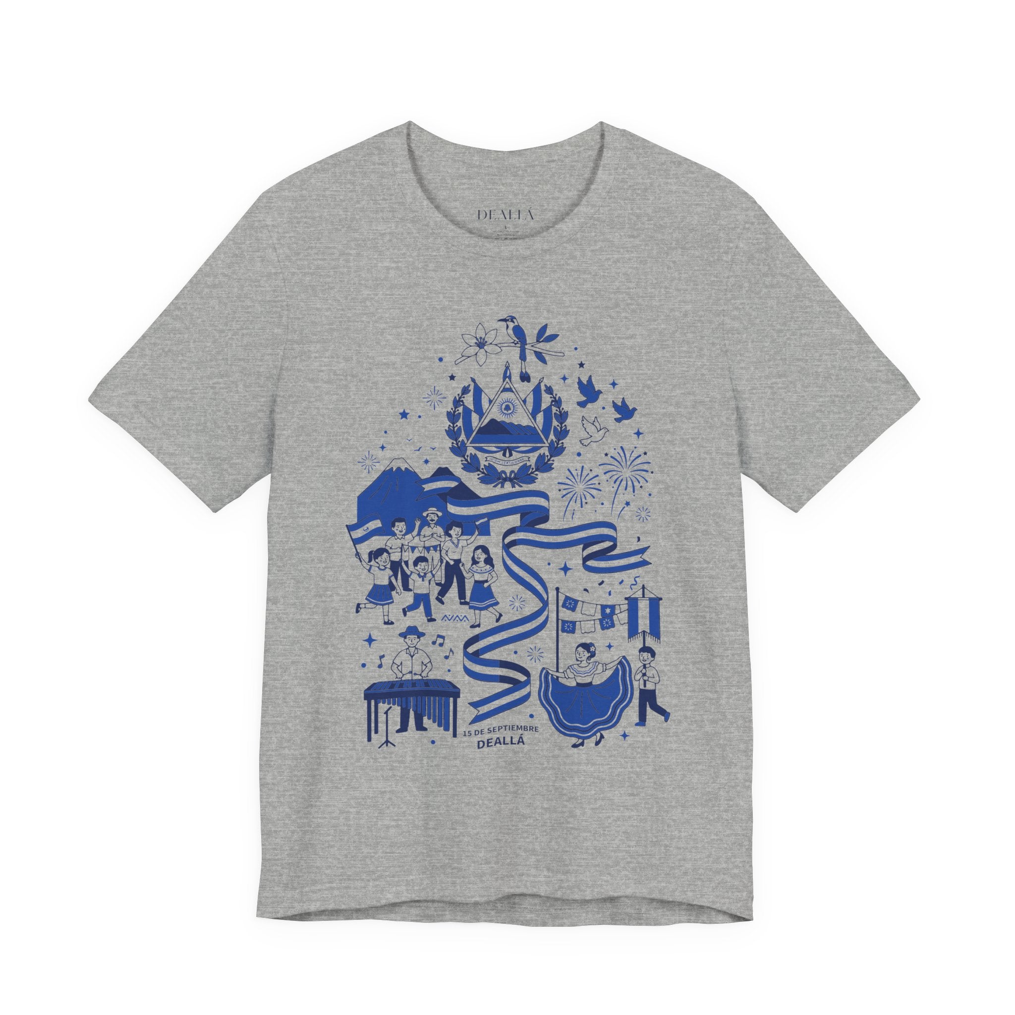 Camiseta El Salvador Fiestas Patrias | Playera Cultura y Tradición Azul y Blanco