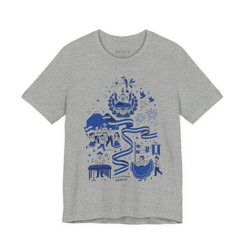 Camiseta El Salvador Fiestas Patrias | Playera Cultura y Tradición Azul y Blanco