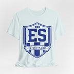 Camiseta Escudo El Salvador 503 | Playera Estilo Futbolero Azul y Blanco