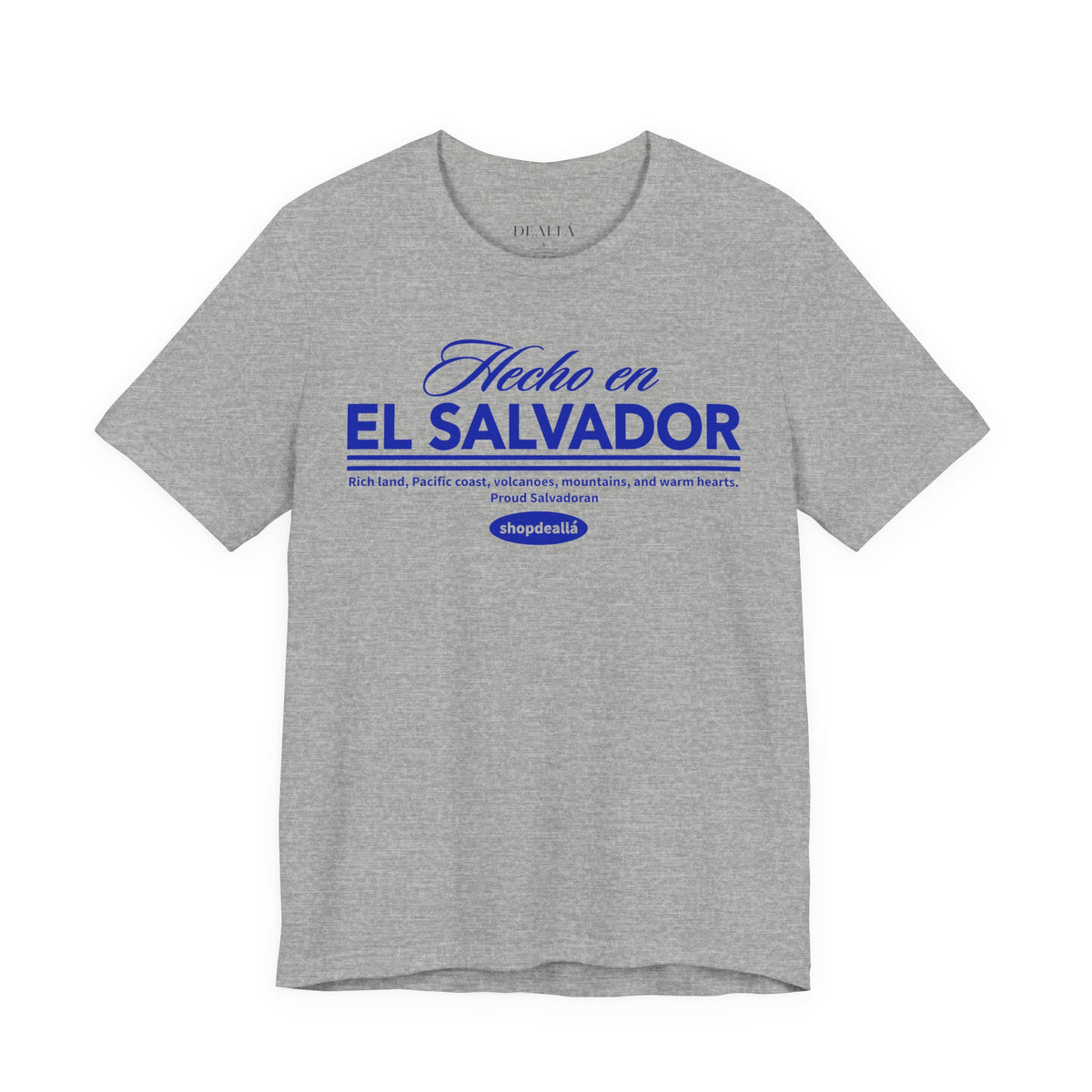 Camiseta Hecho en El Salvador | Playera Proud Salvadoran Azul
