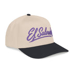 Gorra El Salvador Bordada | Cachucha Trucker Beige y Azul Salvadoreña