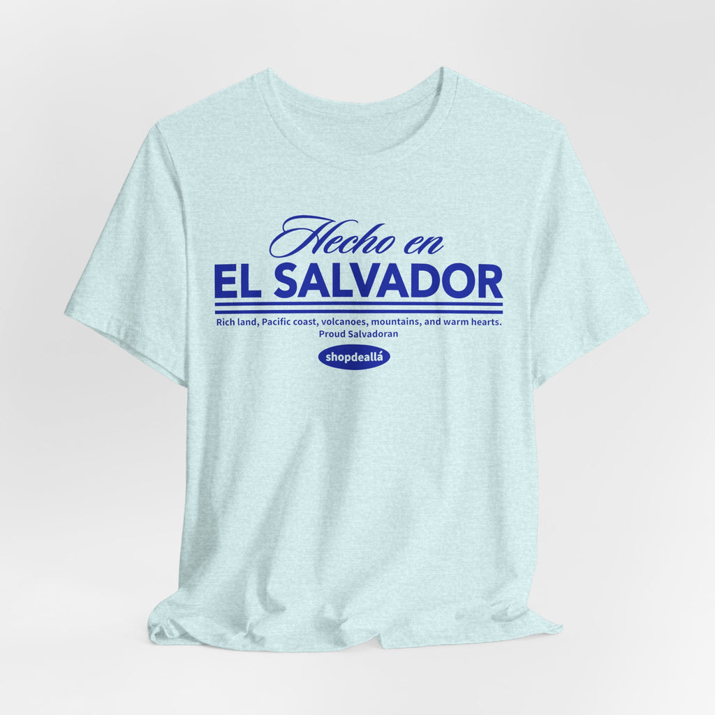 Camiseta Hecho en El Salvador | Playera Proud Salvadoran Azul