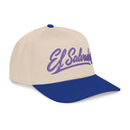 Gorra El Salvador Bordada | Cachucha Trucker Beige y Azul Salvadoreña