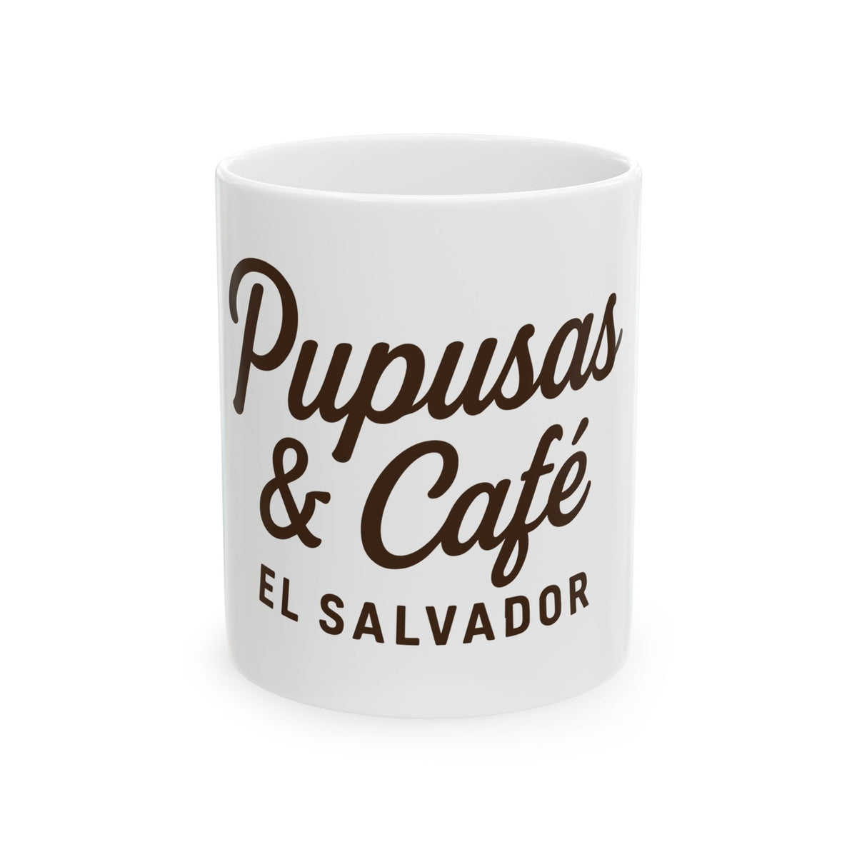 Taza Pupusas & Café El Salvador | Mug Tipografía Vintage Salvadoreña