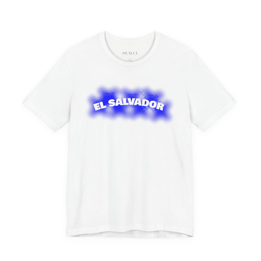 Camiseta El Salvador Estilo Urbano | Playera Retro Pop Art Azul
